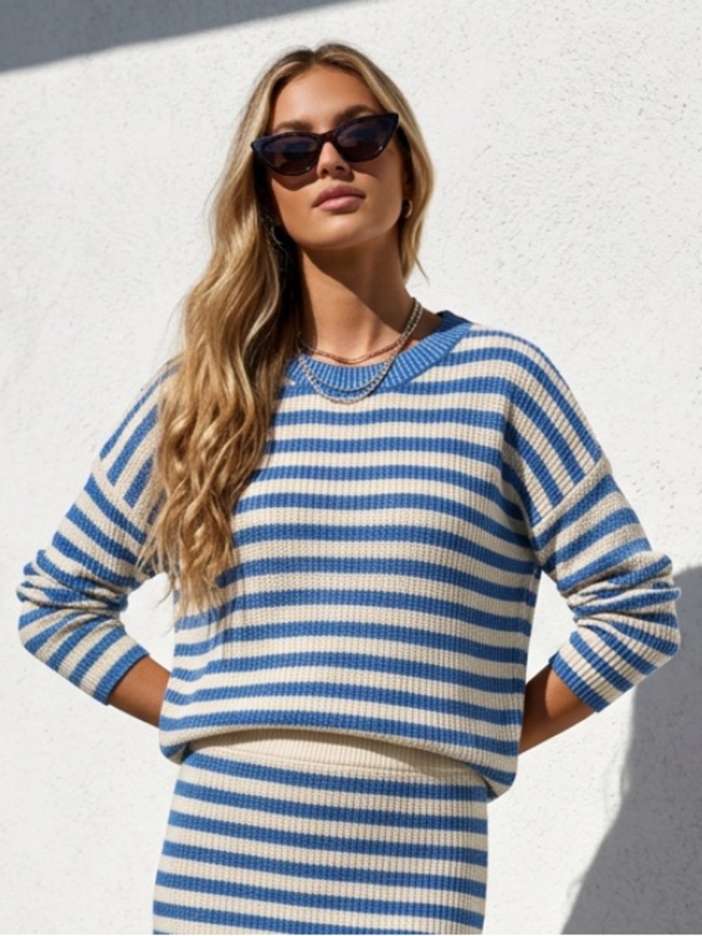 J CREW Pullover Sweater #75669 Heather Stripe Linen Textured MSRP $90